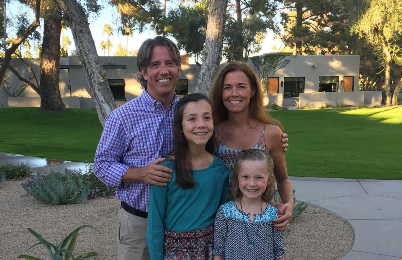 Colleen Olson with her husband Jeff and daughters during a trip to Phoenix