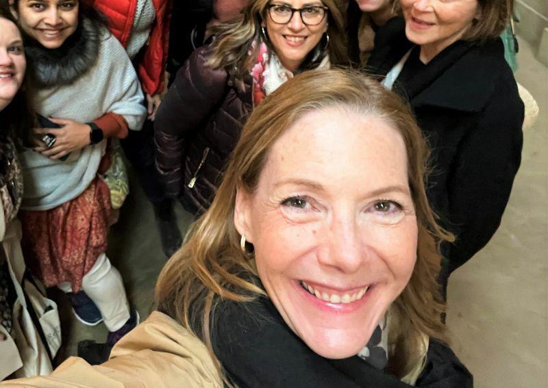 Pictured: That's Jennifer in front with part of our team from last week's in-person
