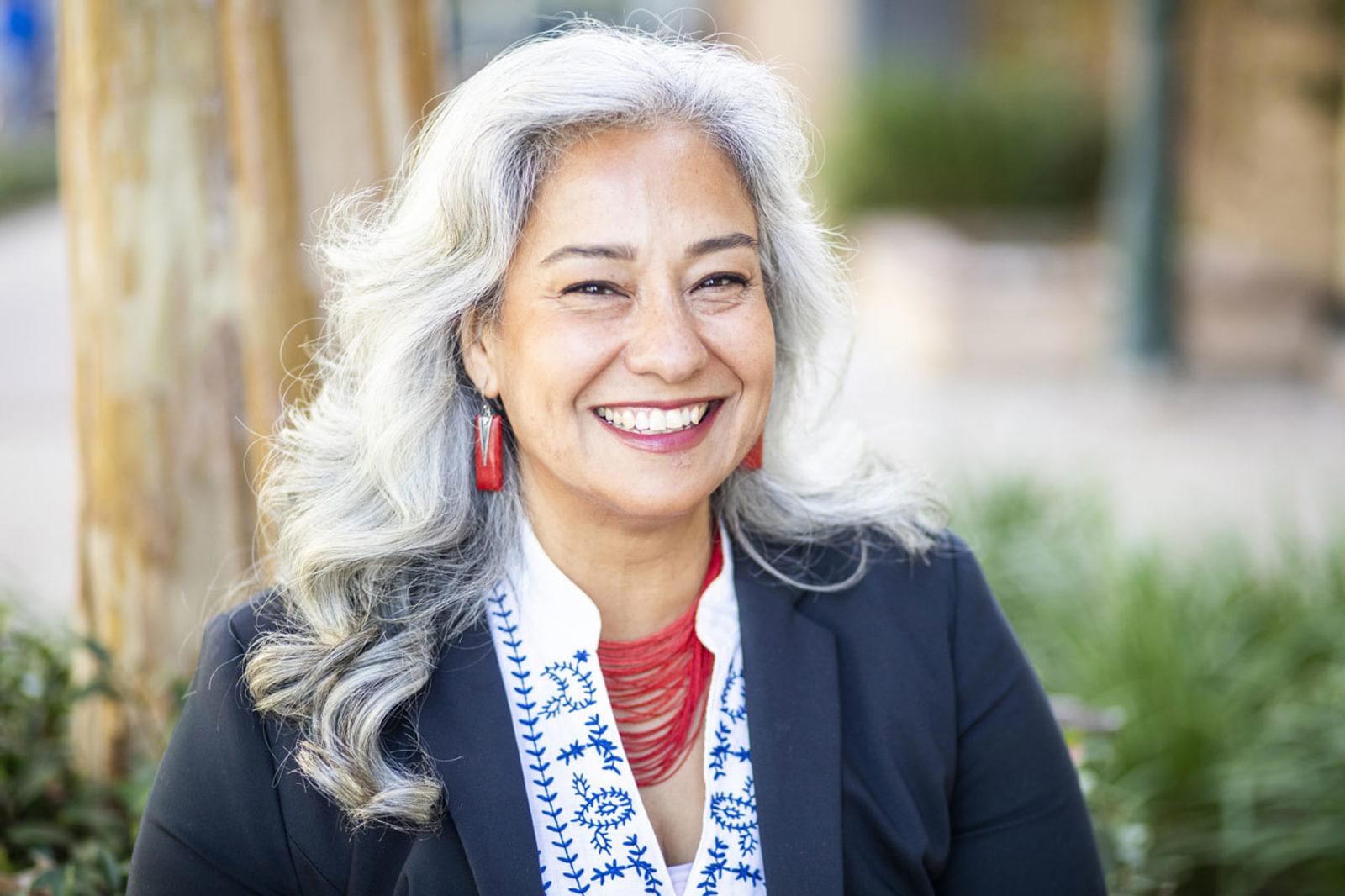 Mature woman with big smile