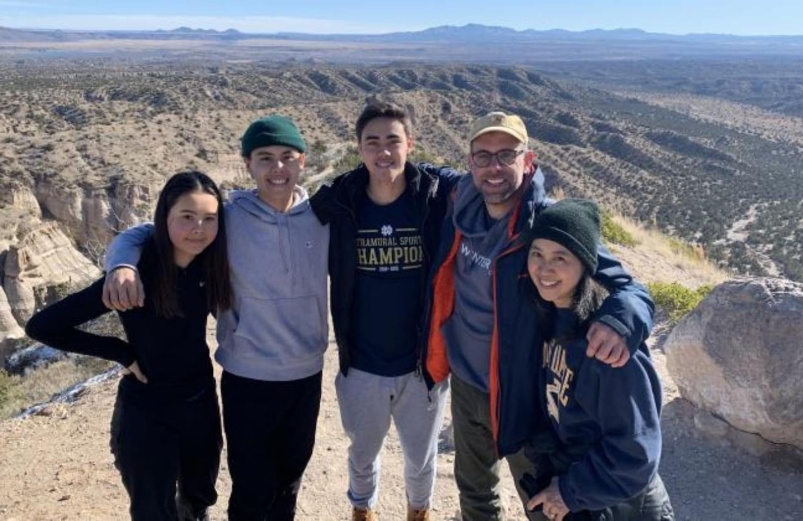iRelaunch team member Mari Bailey standing with her husband, daugher, and two sons at the Grand Canyon